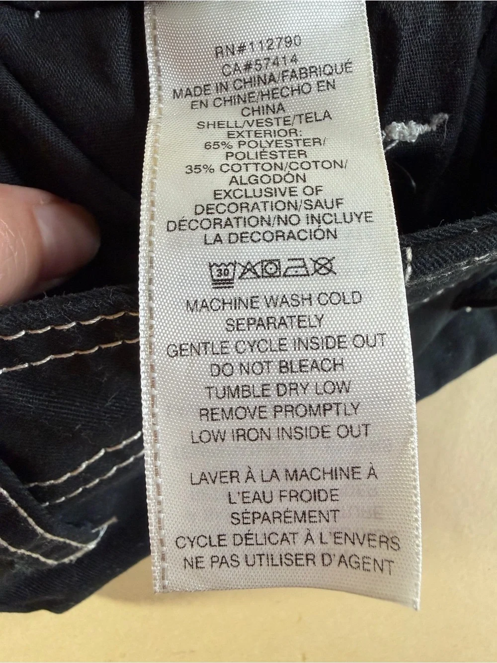 True Religion Men’s Black Slim Straight Jeans with White Stitching